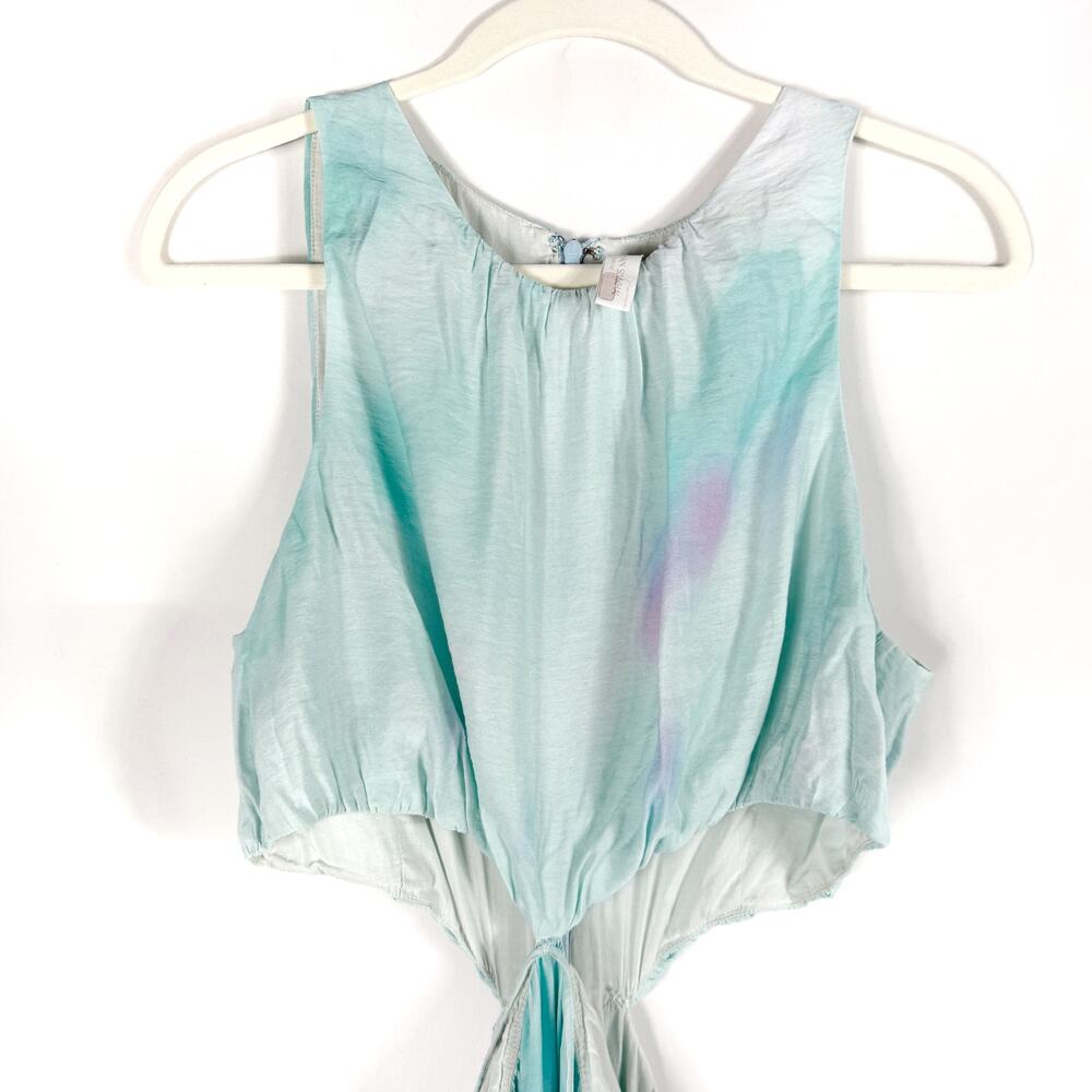 Jonathan Simkhai Alfie Dress Blue Tie Dye Side Cutout Maxi Sleeveless Sz L - Picture 7 of 16